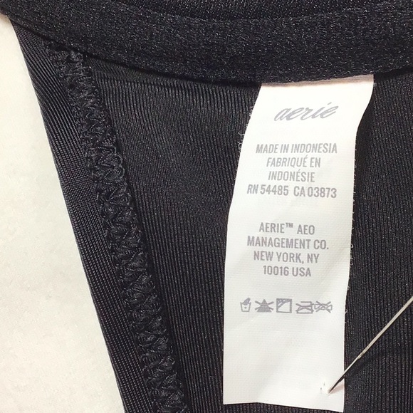 🏖️ Aerie Swim Classic Black Adjustable Bra Straps Bikini Top Sz. 32D - Picture 4 of 9
